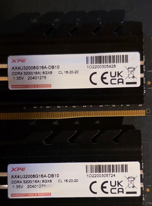 16GB RAM 3200MHz DDR4 XPG memorii