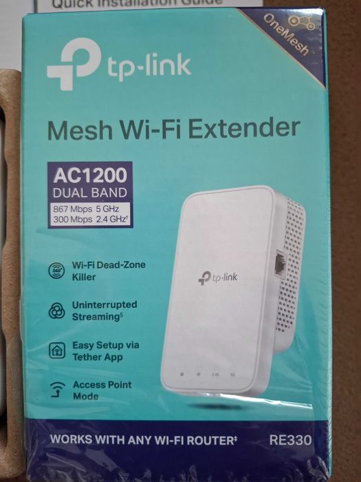 Разширител/Усилвател на обхват Wi-Fi, RE330 AC1200 Mesh Wi-Fi Extender