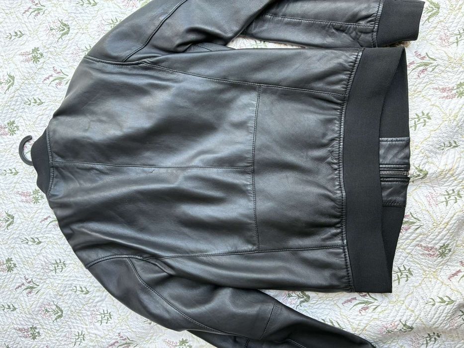 Кожен бомбер - ZARA+сет – кожено яке + дънки