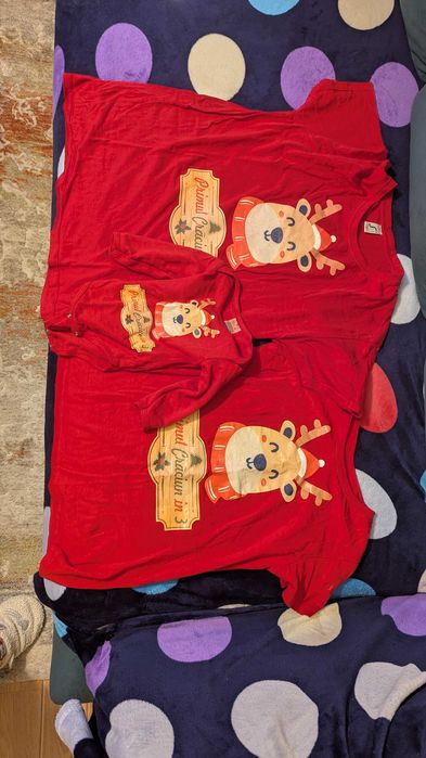 Set Tricouri familie "Primul Crăciun în 3"