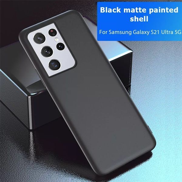 Samsung Galaxy S21 Ultra / S21+ / S20 Ultra / Тънък черен мат кейс