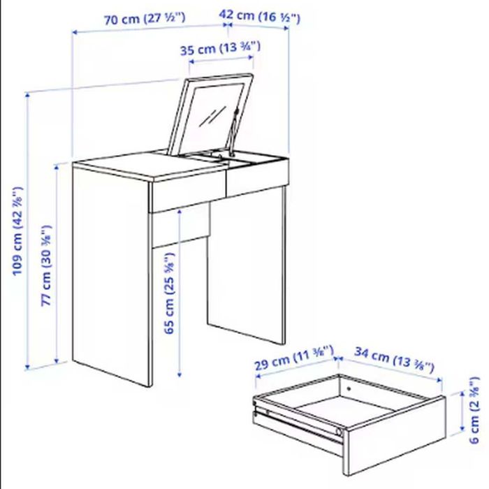 Masa de toaleta, birou mic, IKEA