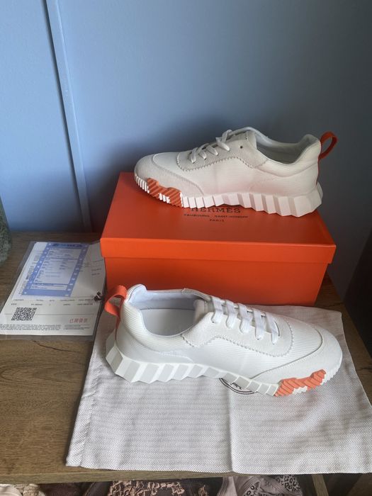 Hermes Bouncing Alb-portocaliu -Full box-Livrare cu verificare-41,42,43