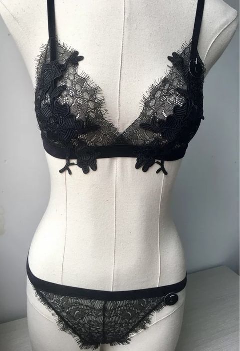 Set negru lenjerie dantela