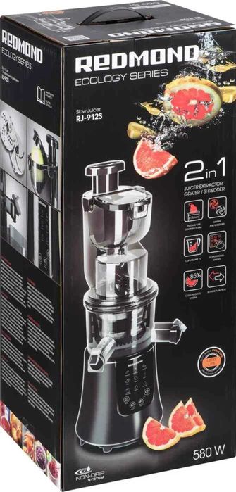 Шнековая соковыжималка Redmond RJ-912S объем чаши 1 литр