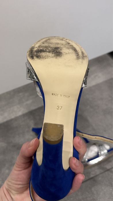 Сандали 37 номер синьо и сребърно