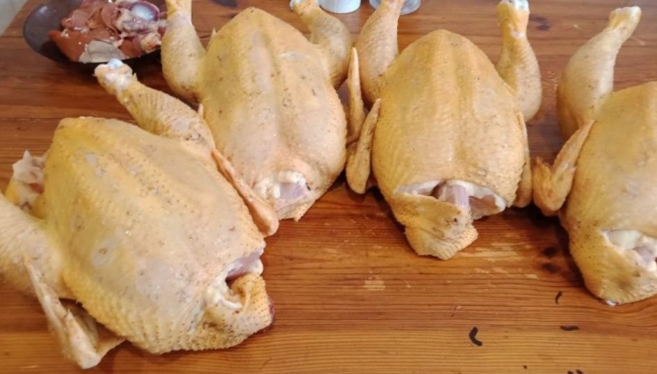 Домашняя курятина молодая.