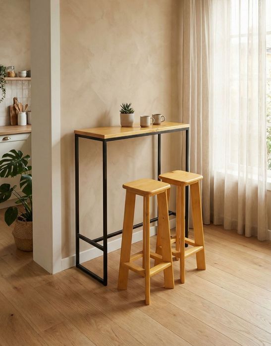 Бар маса и два стола нов комплект