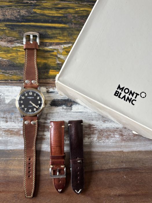 Montblanc-1858 мъжки швейцарски автомат,военен винтидж стил 44 мм фул