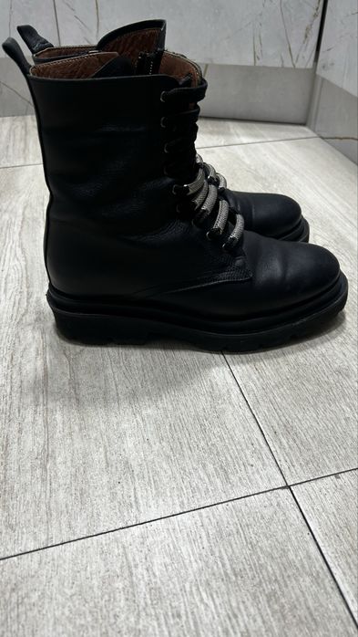 Зимние кожаные ботинки