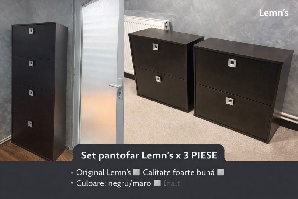Set pantofar Lemn’s – 3 piese – stare foarte bună