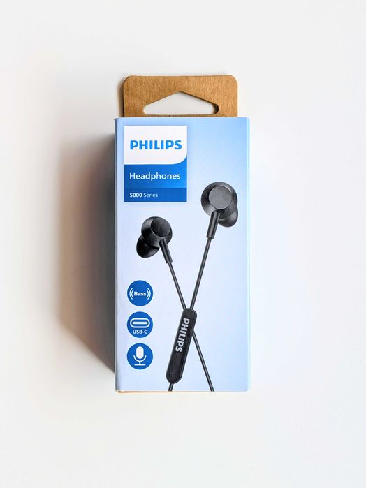 Casti Audio In-Ear Philips, TAE5008BK/00, Wired, USB-C, Microfon, Negru