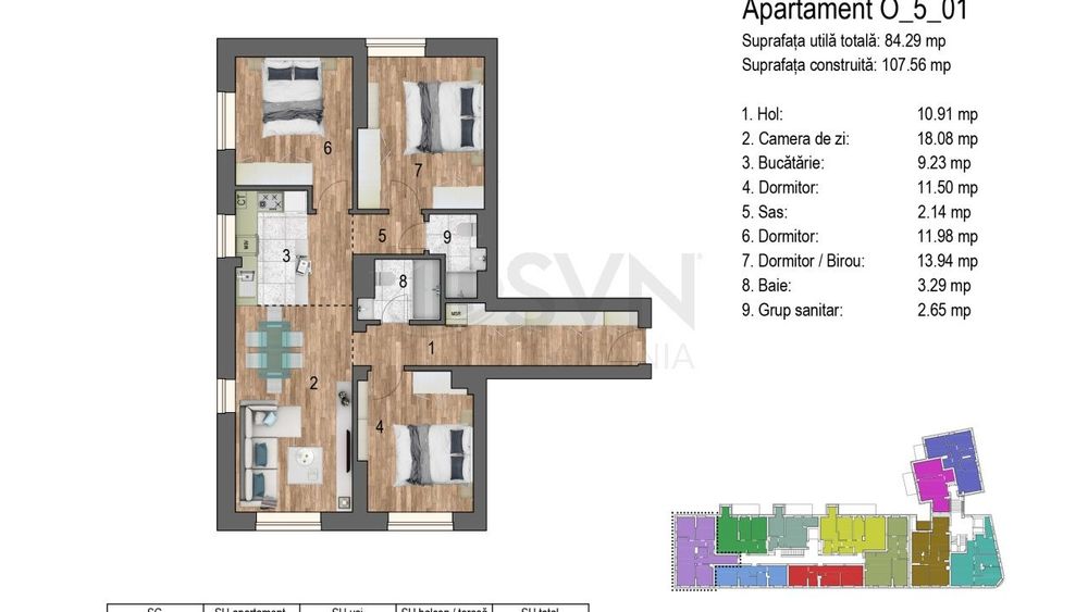 Apartement cu 4 camere I 107 mp l Timpuri Noi