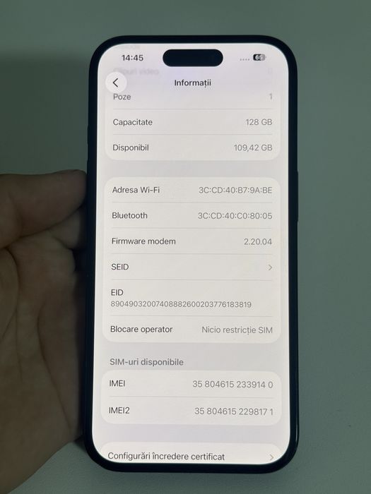 Iphone 16  128gb 100% , nou , garantie activa , cutie