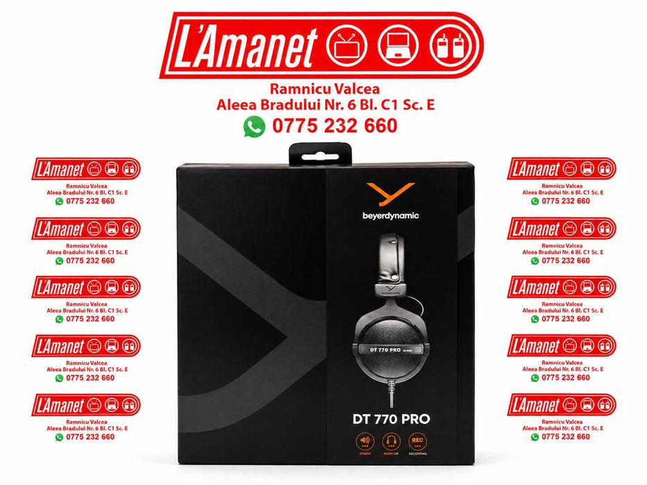 Casti de studio Beyerdynamic DT-770 Pro 80 Ohm Over-Ear Sigilate