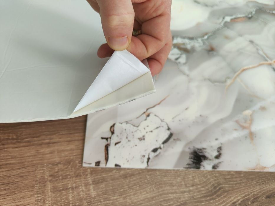 Set 10 panouri autoadezive, marmura bej-auriu imitație marmura 60x60cm