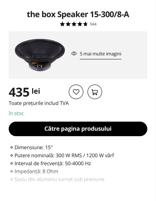 Difuzor the box speaker 15-300/8-A