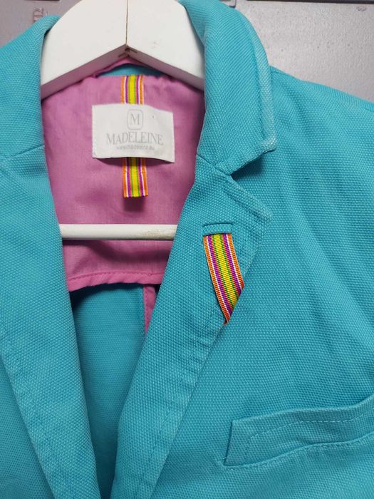 Sacou deosebit Madeleine, turcoaz, bumbac, mărimea XL, casual, office