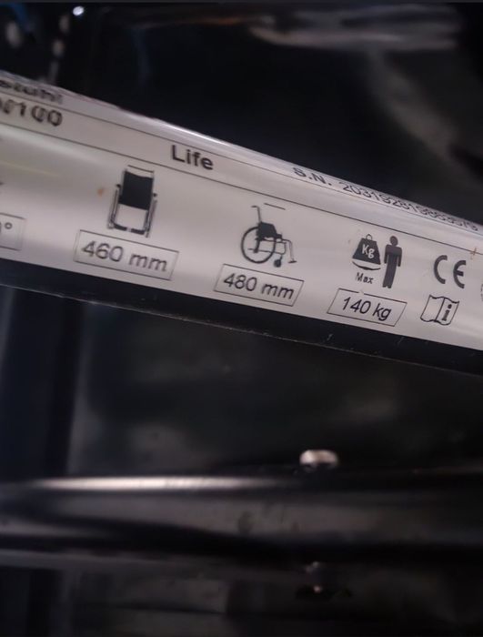 Fotoliu rulant/Scaun cu rotile sezut 45 cm, pliabil