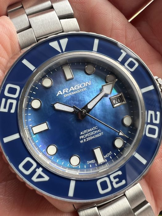 Vand ceas Aragon Divemaster Automatic Ronda R150 Mother of pearl