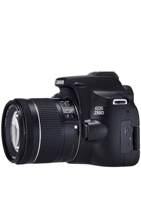 Фотоапарат DSLR Canon EOS 250D, 24.1 MP, Wi-Fi, 4K, Черен + Обектив EF