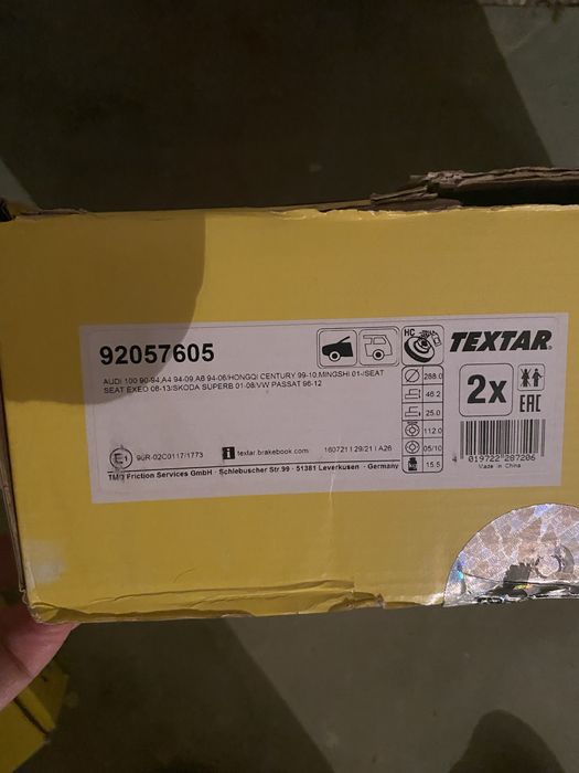 Vand Discuri fata noi+ spate noi compatibile  audi94-09 a4 b7 audi a6 94-06..Textar … Skoda an 01-09… Vw96-12…Seat exeo 08-13 …etc