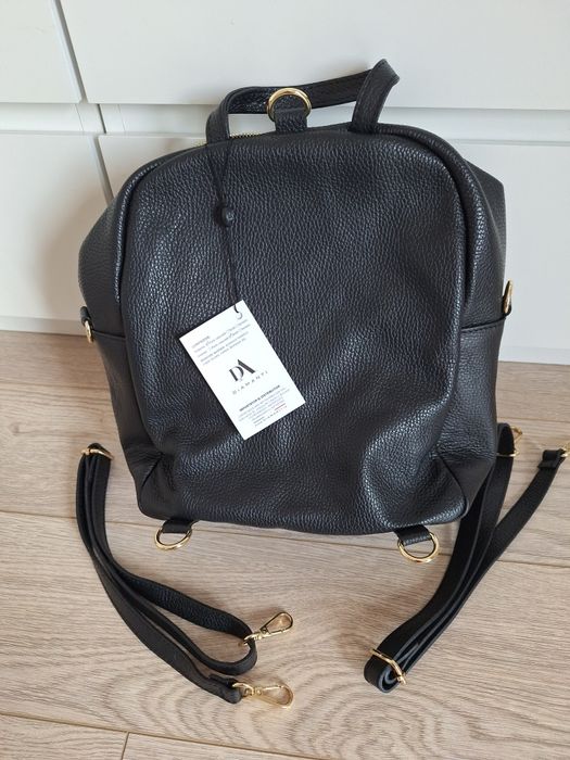 Nou - Rucsac negru piele naturala Diamanti