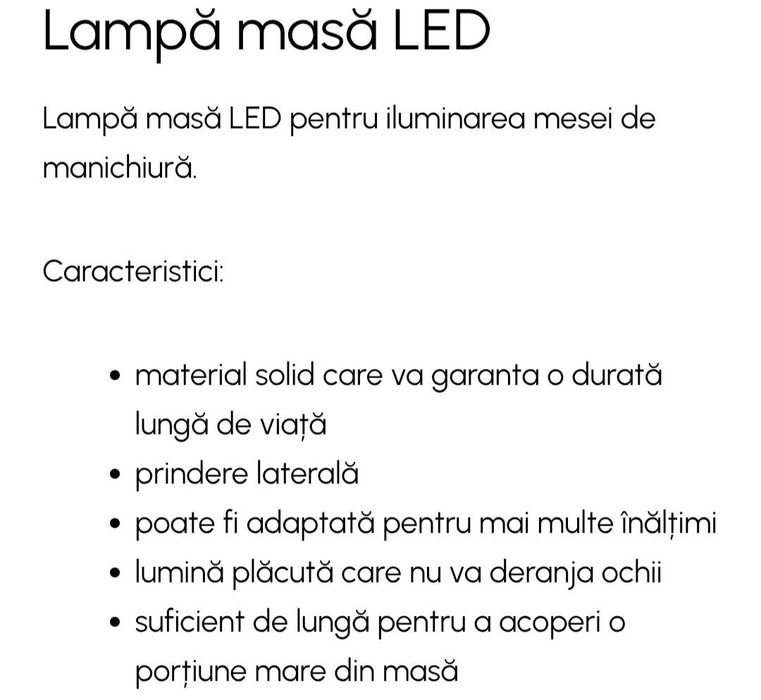 Lampă de birou LED, manichiură, nouă și nefolosită!