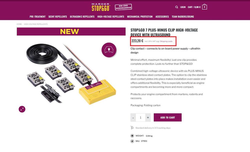 Instalatie antirazatoare auto ULTRASUNETE SI ELECTROSOCURI