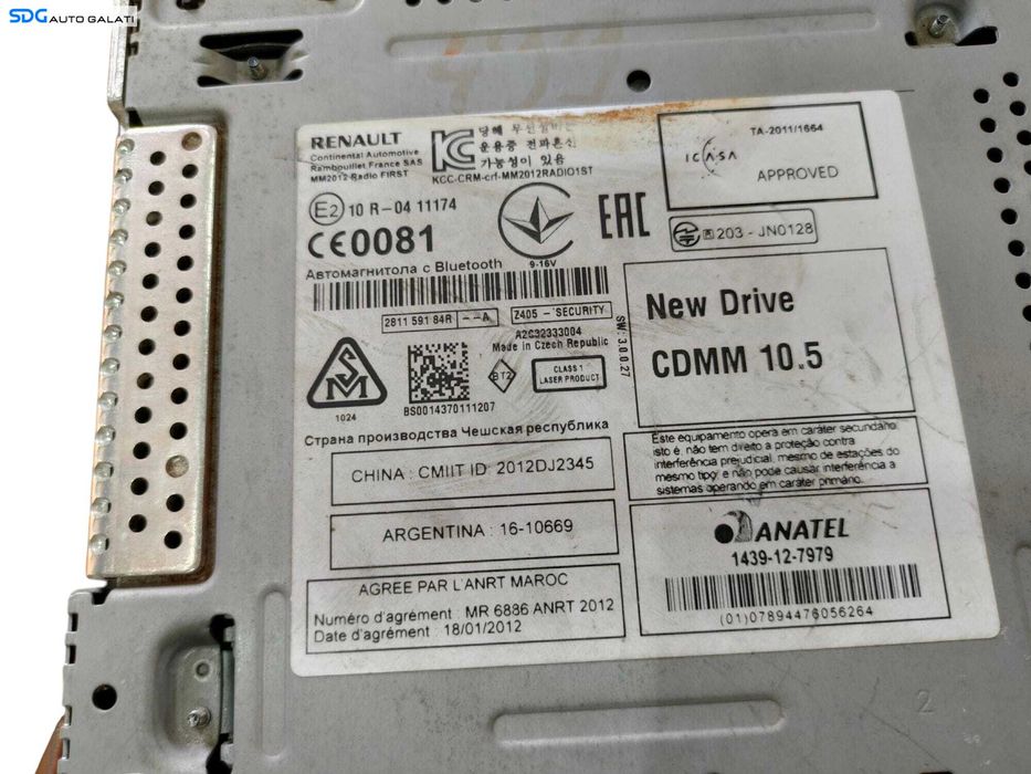 Unitate Radio CD Player cu MP3 si USB Renault Megane 3 2008 - 2015 Cod A2C32333004 [LC0132SOS]