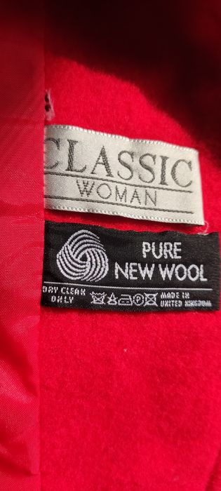 Palton rosu de dama 100% lână 2xl - 3xl