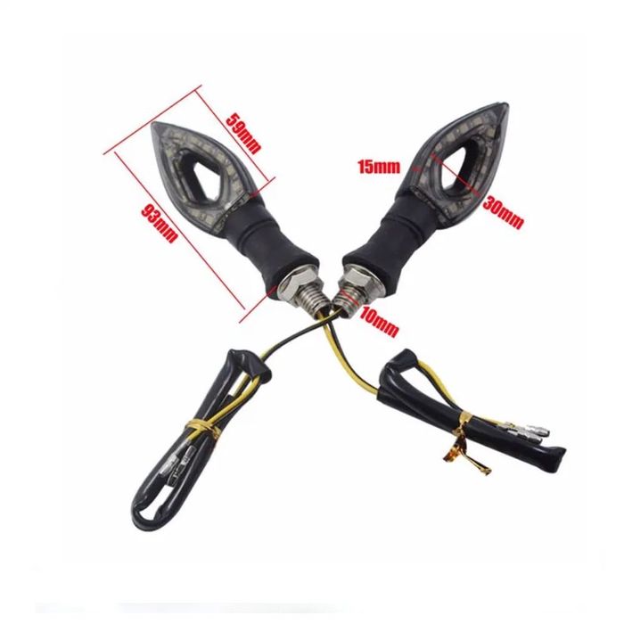 Set 2 Semnalizari Led Moto Atv Fumurii Negre Cross SMD fata spate A412