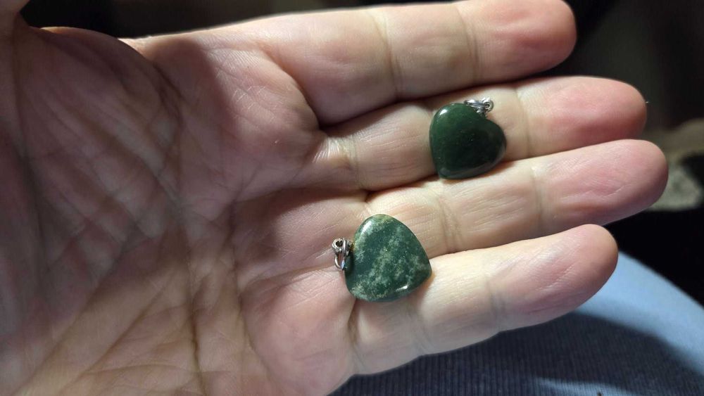 Cercei vintage cu piatra jasp verde