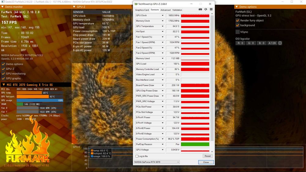 Placă video RTX 3070 MSI Gaming X Trio cu ventilatoare noi