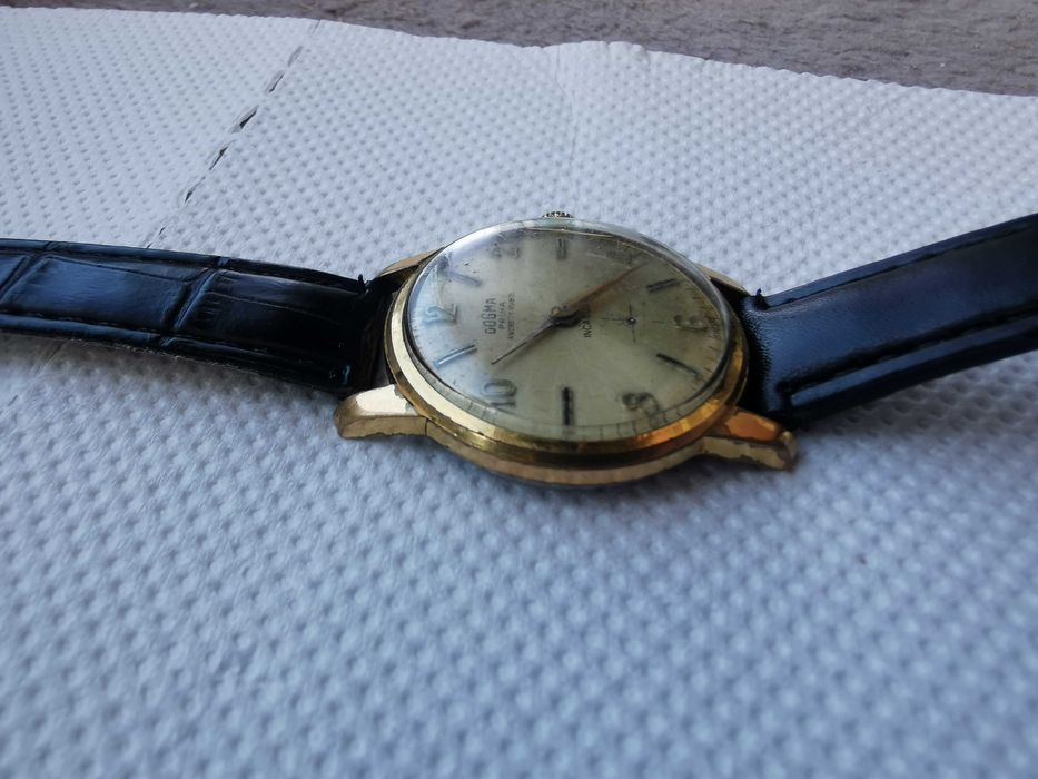 Ceas mecanic Dogma Prima 17 rubine,Swiss Made,anii 1950–1960,curea piele