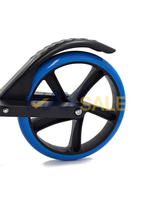 Детска тротинетка сгъваема скутер scooter черно и синьо опорна стойка