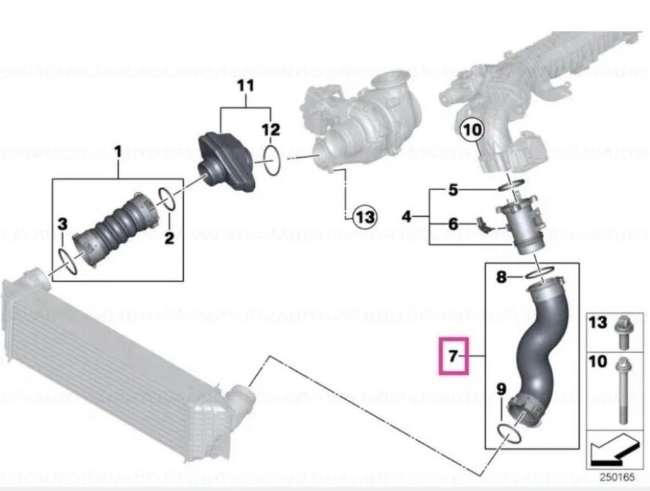 Furtun Intercooler 3.0 BMW G20 G21 G30 G31 G32 G11 G12 G15 G05 G06 GO7