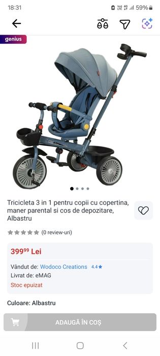Tricicleta cu poziție de somn