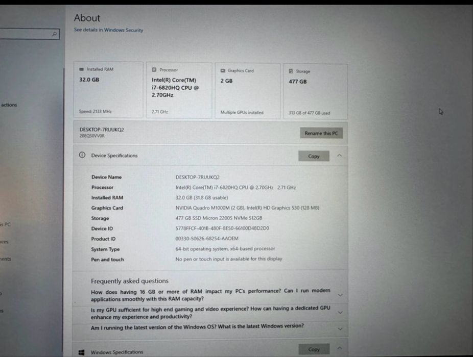 Laptop ThinkPad  P50- Lenovo