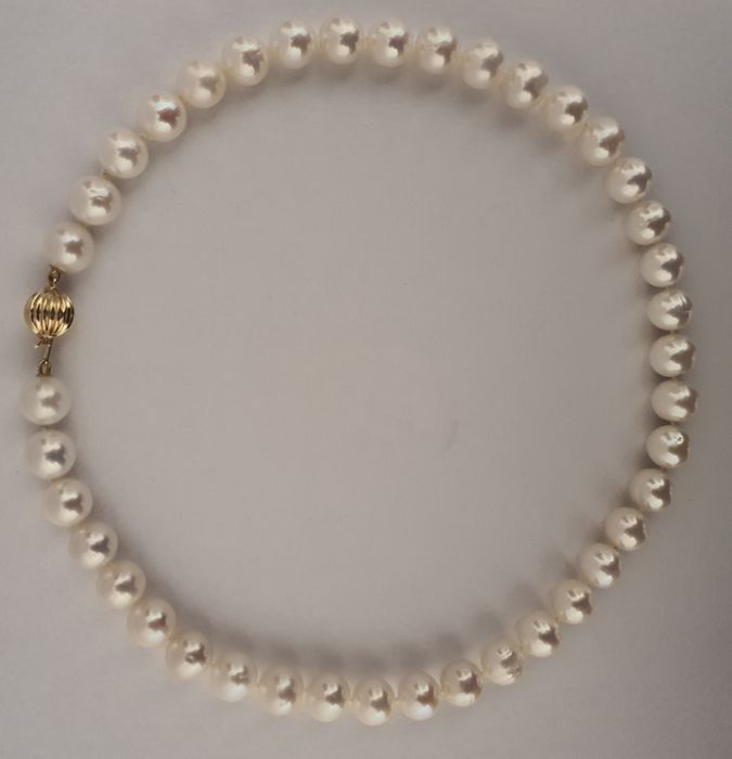 colier luxos perle naturale edison 11.5mm si aur 14k