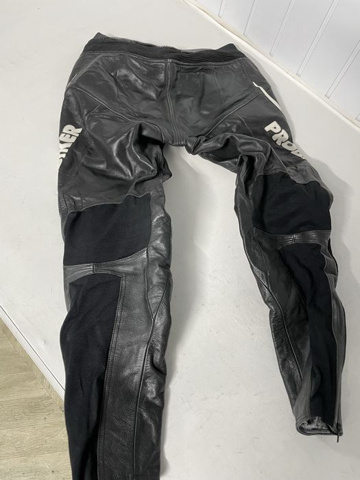 Pantaloni moto Probiker marime 42 din piele cu progectii hard