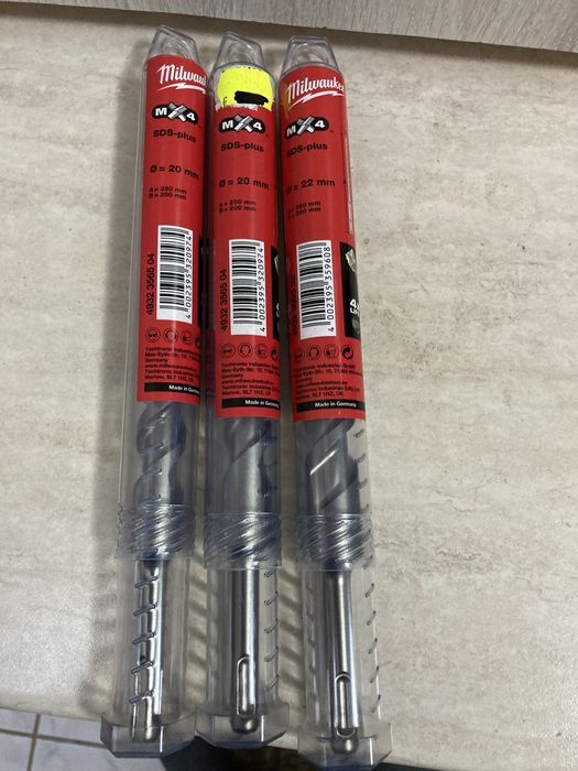 Burghie Milwaukee MX4 20x250mm si 22x250mm Noi Italia cu 4 Pastile