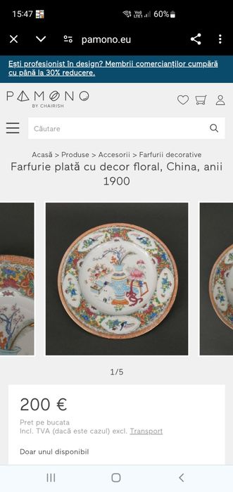 Farfurie plata china 1900 poleita cu Aur