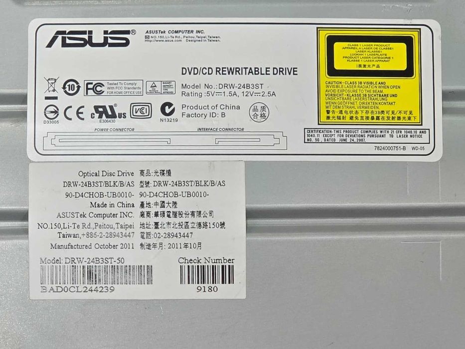 Unitate Optică Internă DVD-RW ASUS DRW-24B3ST, SATA, 24x, Black