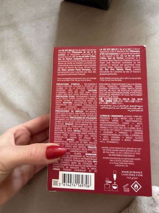 Parfum l elixir la vie est belle lancome