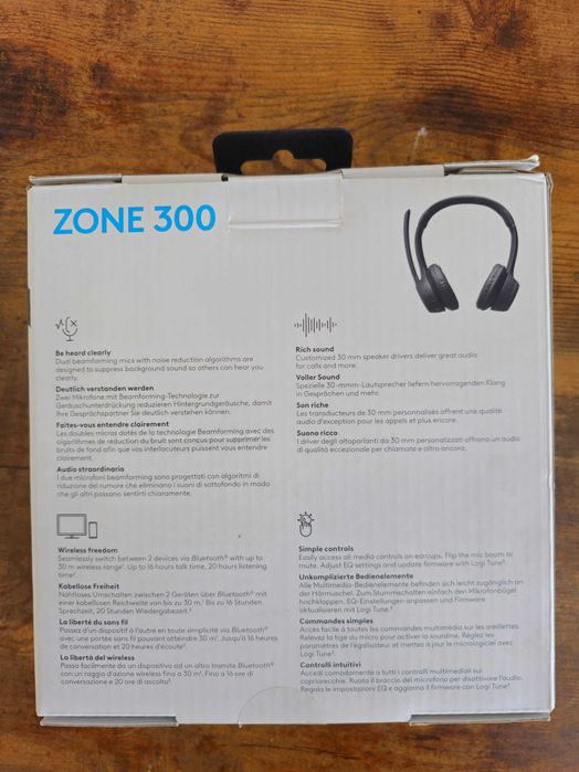 Căști wireless office Logitech Zone 300 (Bluetooth, ca noi, cu cutie)