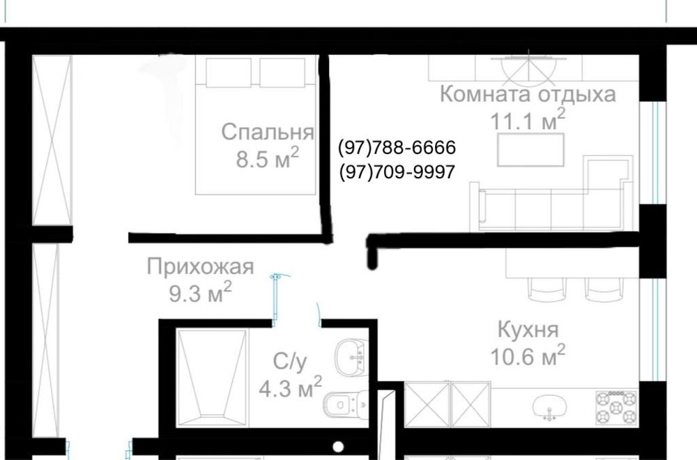 Продам Квартира 2х ком 49 кв.м с кадастром Новостройка на Лисунова