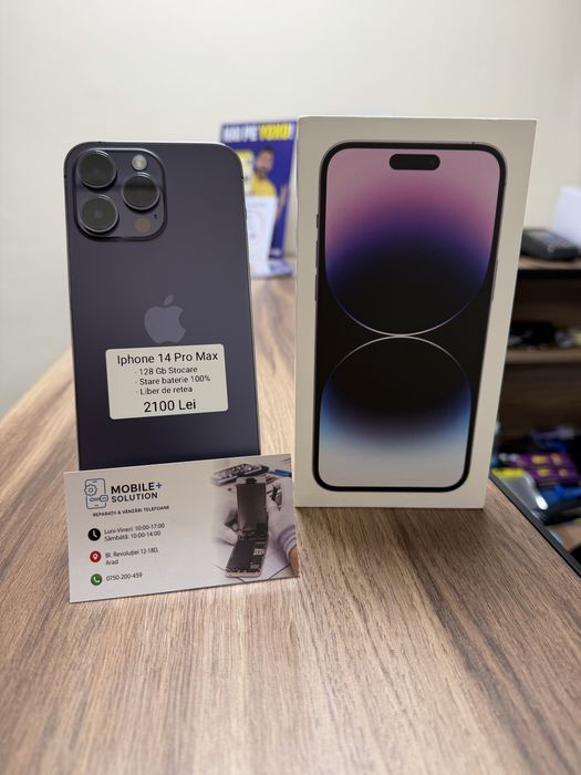 IPhone 14 Pro Max 100% Stare baterie.Garantie 12 Luni.