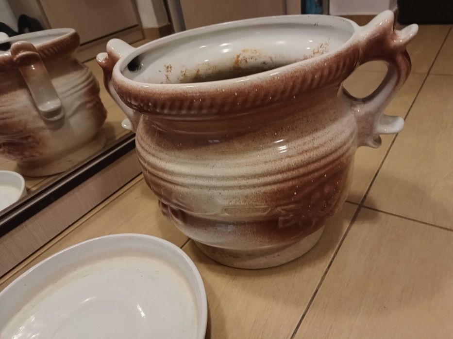 Superb vas/oală ceramică glazurată f mare, h 35 cm înălțime si 30 diam