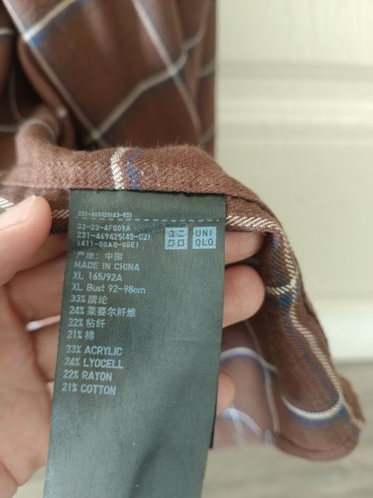 Фланелевоя рубашка uniqlo